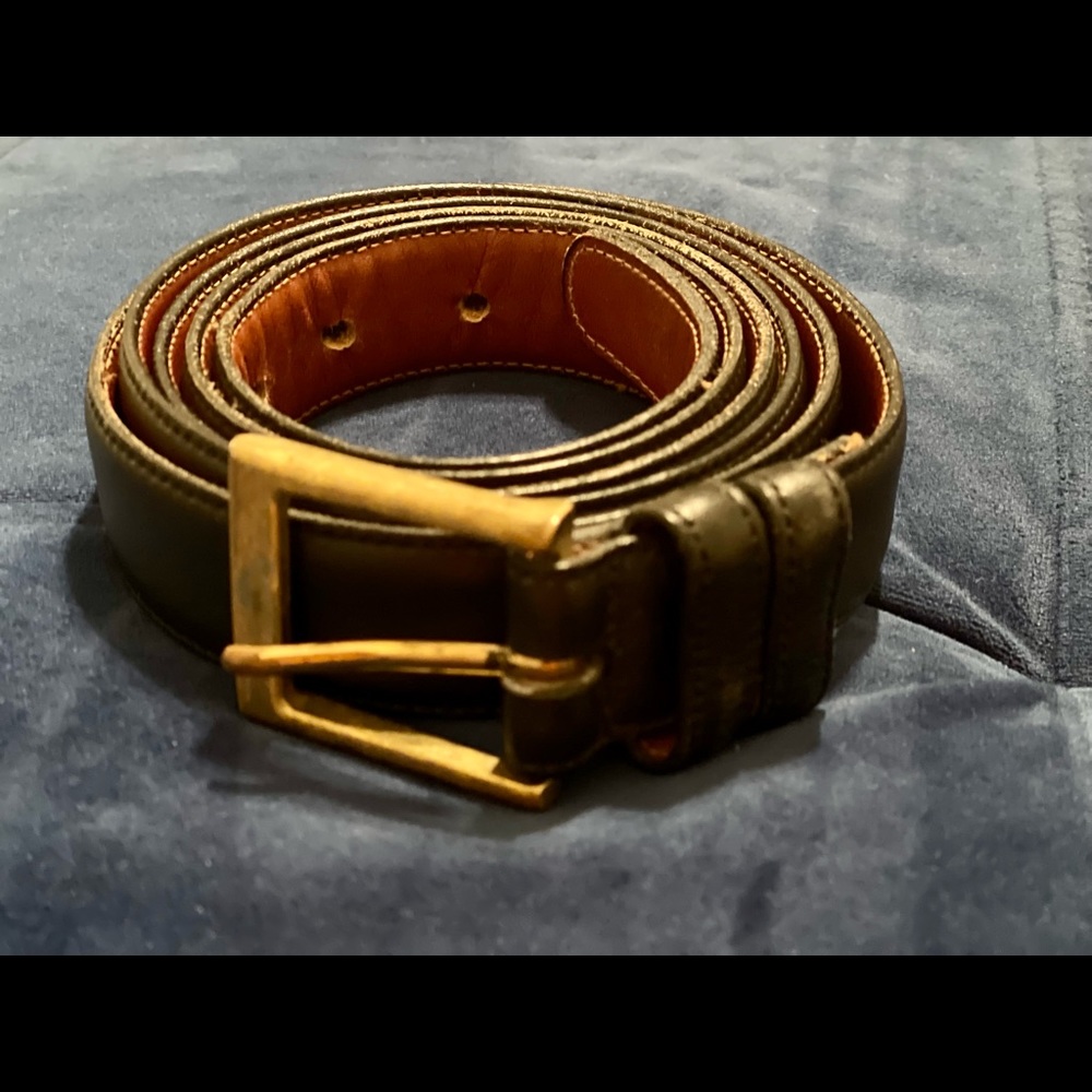 Genuine black leather Rochester belt